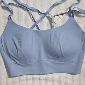 aerie light blue strappy seamless bralette